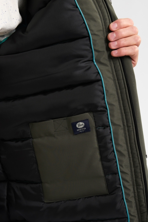 Petrol Industries groene heren jas | Close up