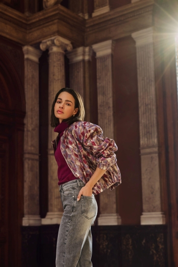 EsQualo JACKET BOMBER METALLIC MOSAIC W25 19700 999 print