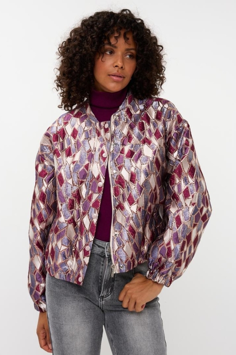 EsQualo multi color dames jas | Model vooraanzicht