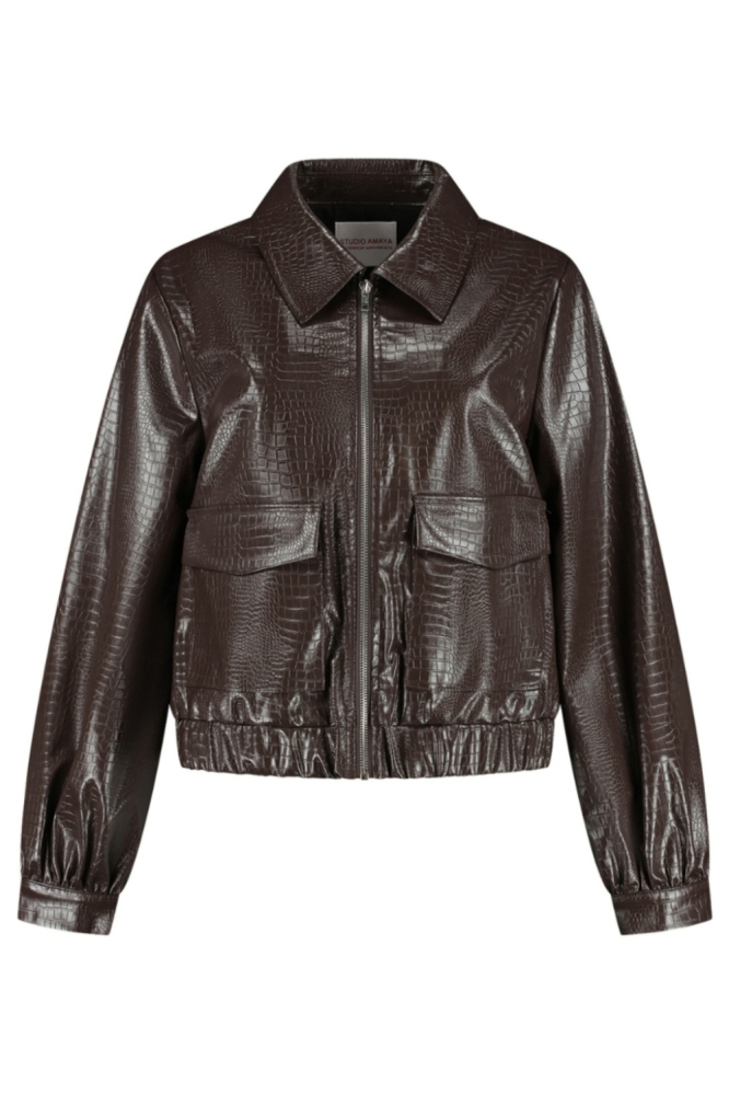 Studio Amaya bruine dames jas | Vooraanzicht