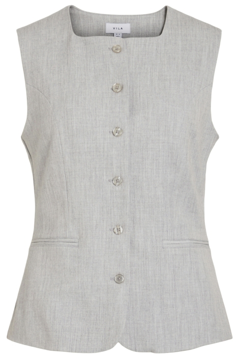 Vila grijze dames gilet | Vooraanzicht