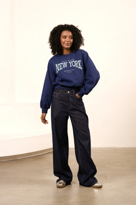 Lofty Manner blauwe dames sweater | Model