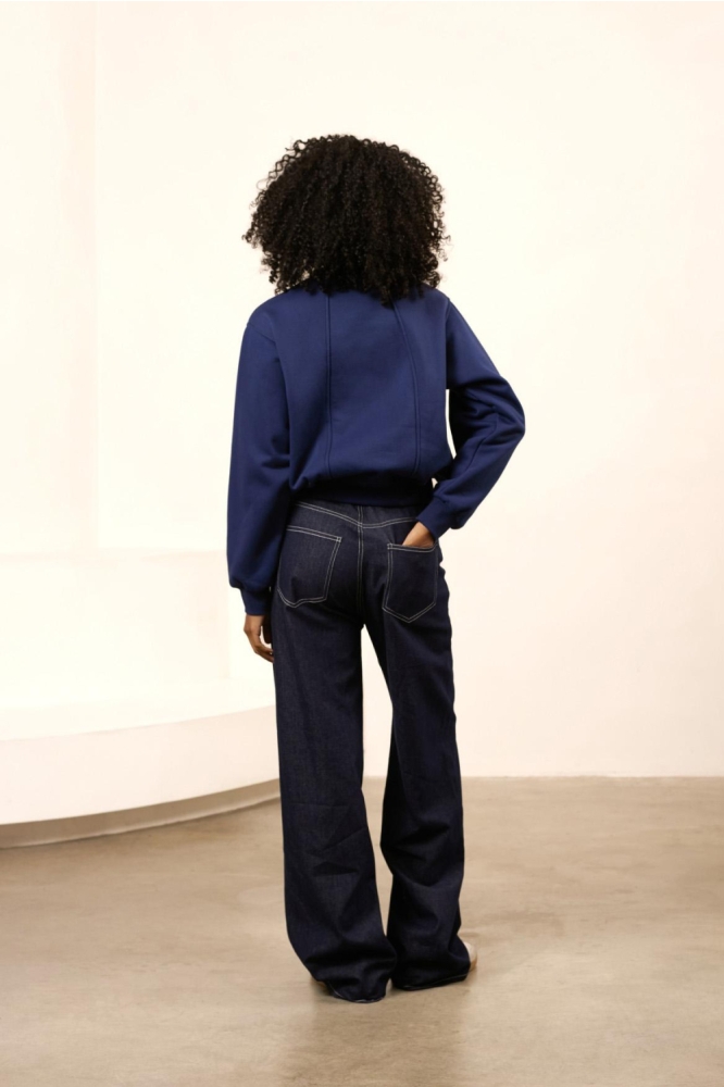 Lofty Manner blauwe dames sweater | Model