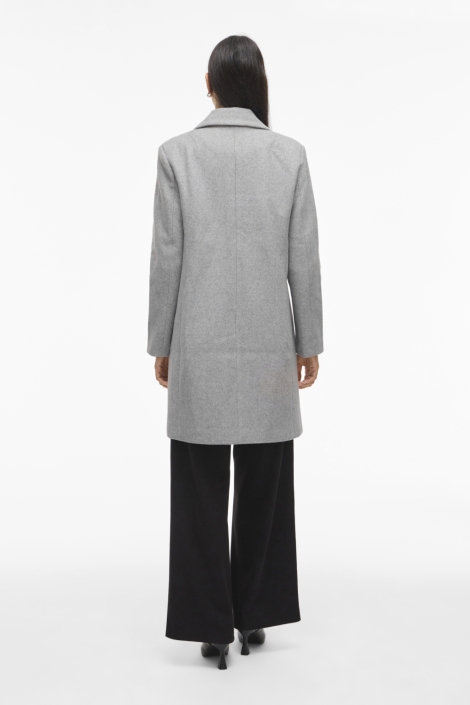 Vila grijze dames jas | Model achteraanzicht