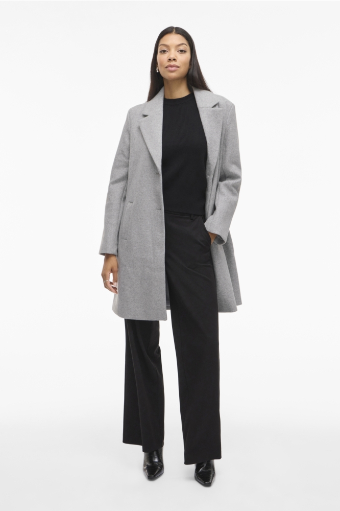 Vila grijze dames jas | Model vooraanzicht