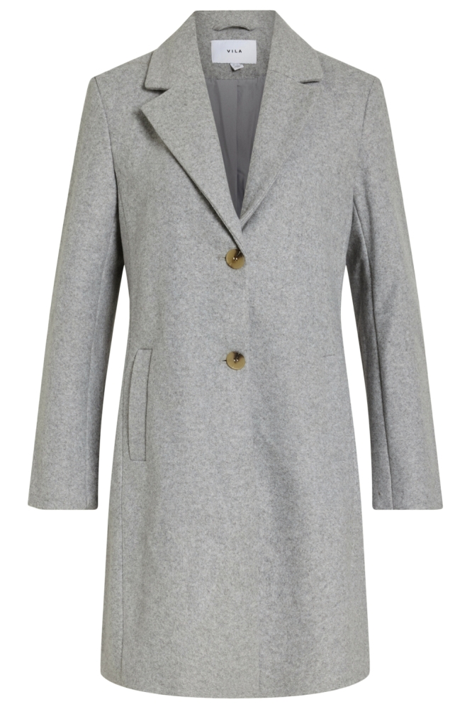 Vila grijze dames jas | Vooraanzicht