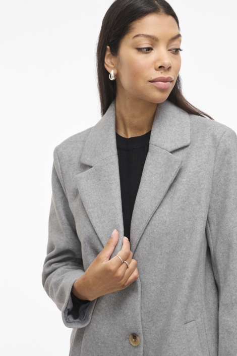 Vila grijze dames jas | Close up
