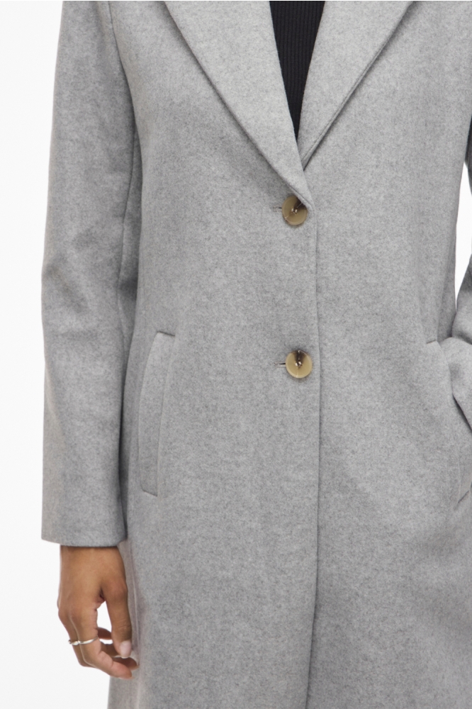 Vila grijze dames jas | Close up