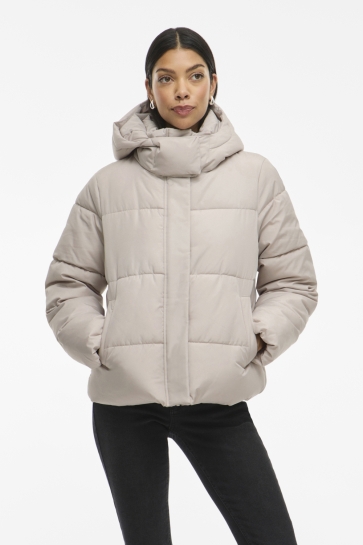 Vila VIMILJA PADDED PUFFER - NOOS 14111021 CHATEAU GRAY