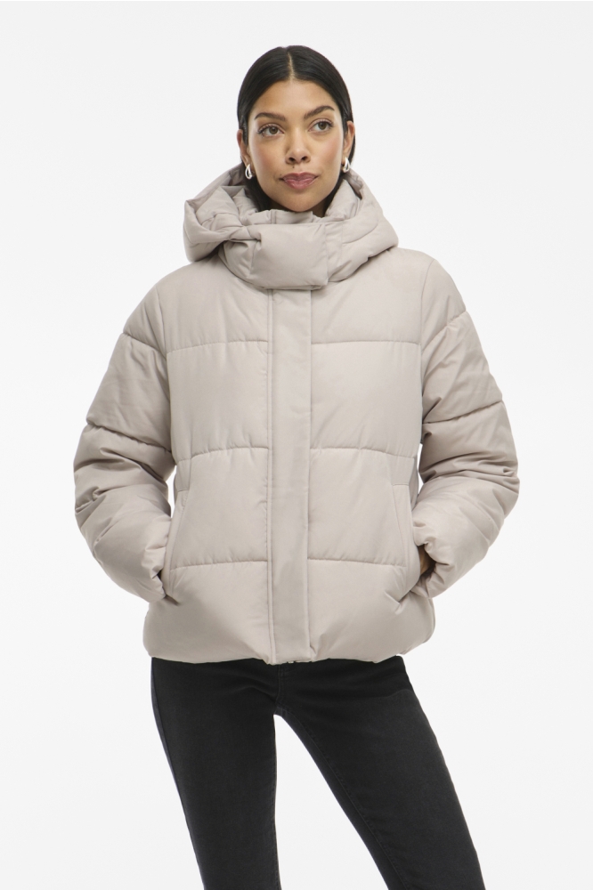 Vila grijze dames jas | Model vooraanzicht