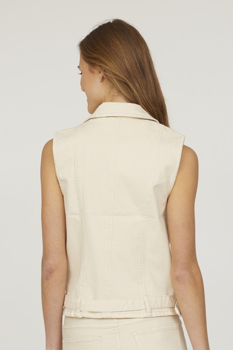 SisterS point beige dames gilet | Model achteraanzicht
