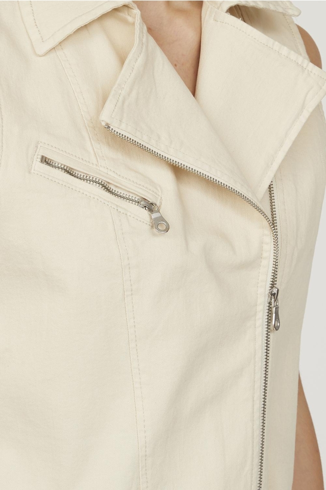 SisterS point beige dames gilet | Close up