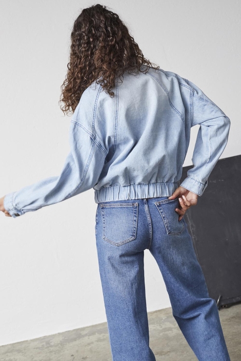 SisterS point blauwe dames jas | Achteraanzicht