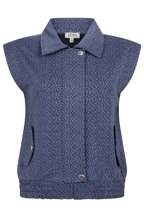 Zoso blauwe dames gilet | Vooraanzicht