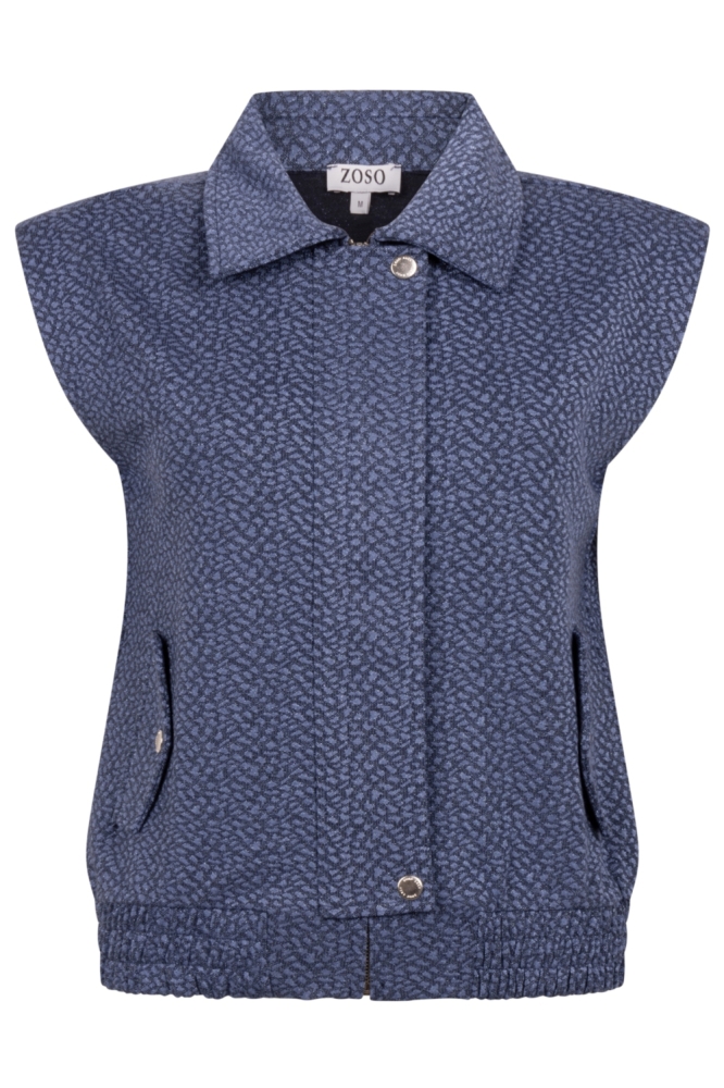 Zoso blauwe dames gilet | Vooraanzicht