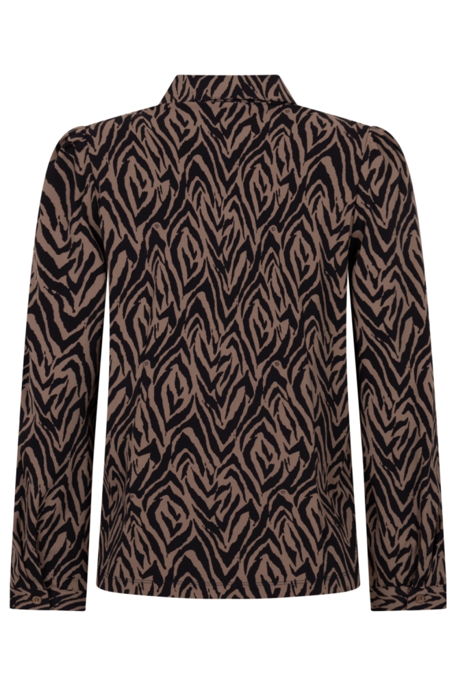 Zoso bruine dames blouse | Achteraanzicht