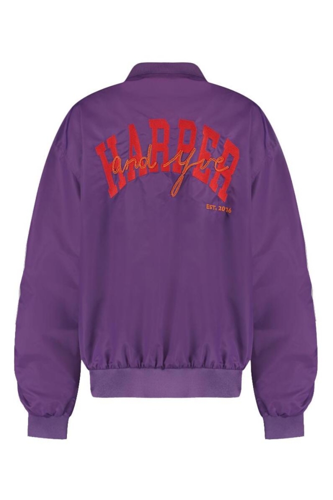 Harper & Yve paarse dames jas | Achteraanzicht