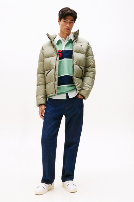 Tommy Jeans groene heren jas | Model