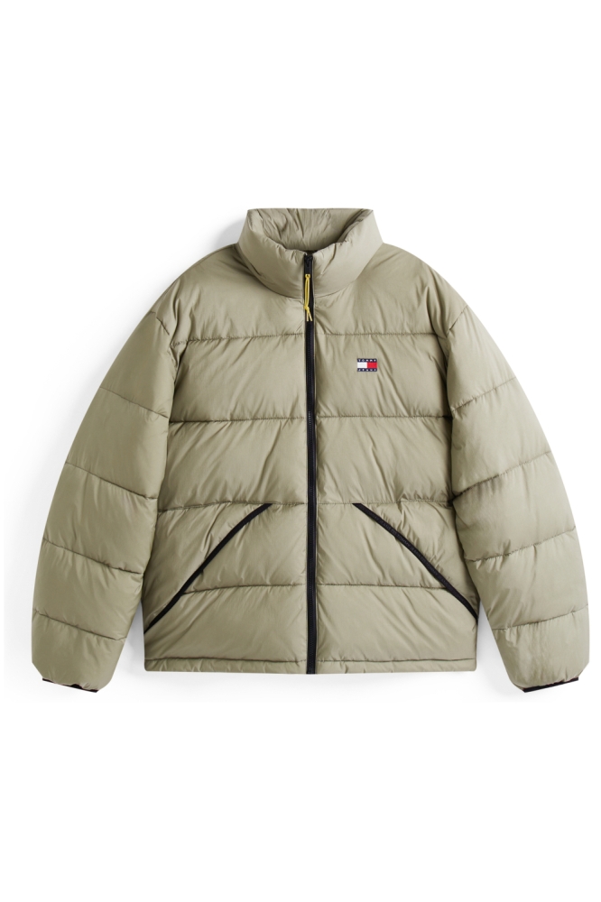 Tommy Jeans groene heren jas | Vooraanzicht