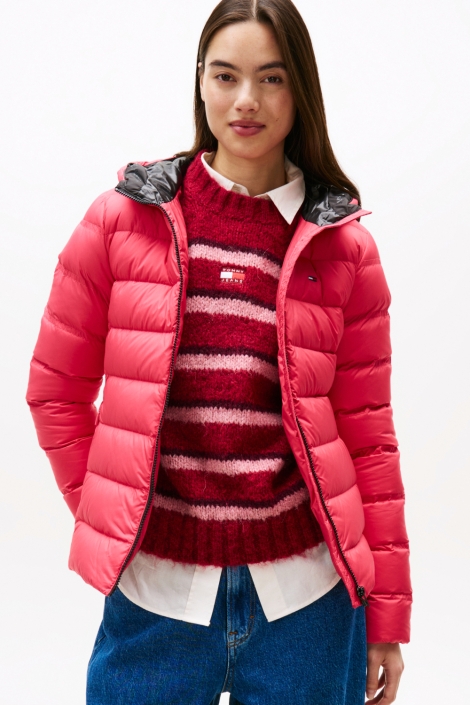 Tommy Jeans roze dames jas | Model vooraanzicht