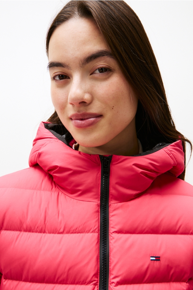 Tommy Jeans roze dames jas | Close up