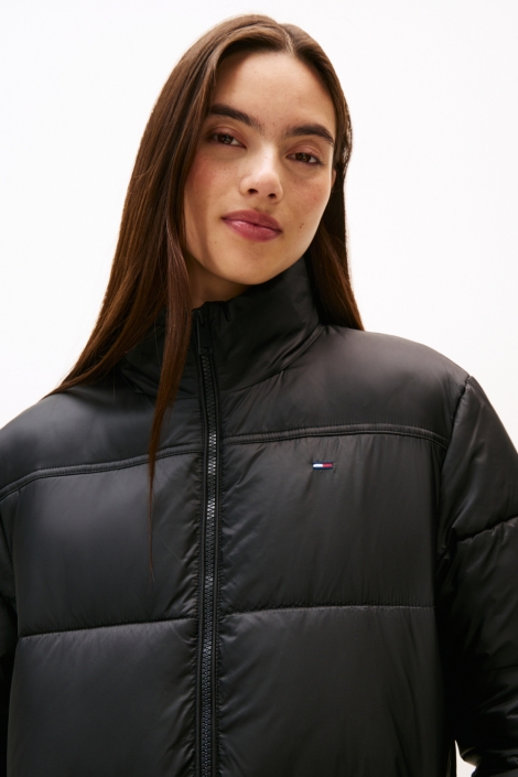 Tommy Jeans zwarte dames jas | Close up