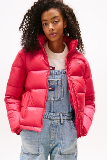 Tommy Jeans Jas TJW PCKBL HOOD ESS DW0DW21619 XI5 VINTAGE CERISE