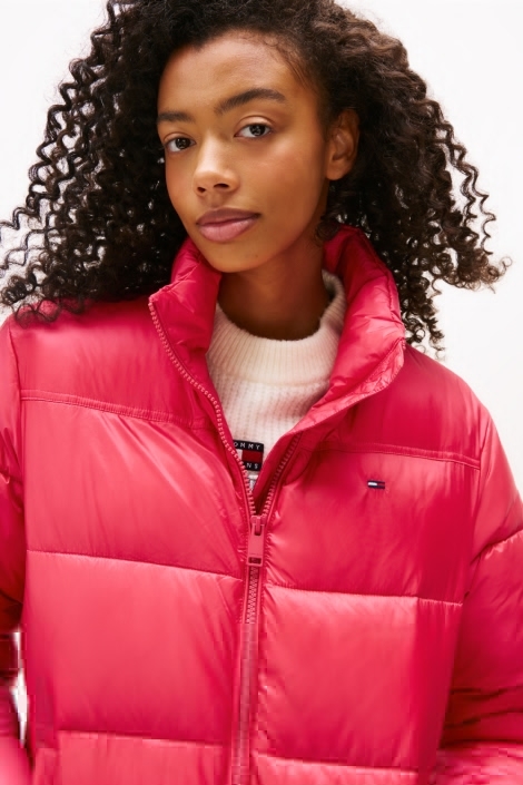 Tommy Jeans roze dames jas | Close up