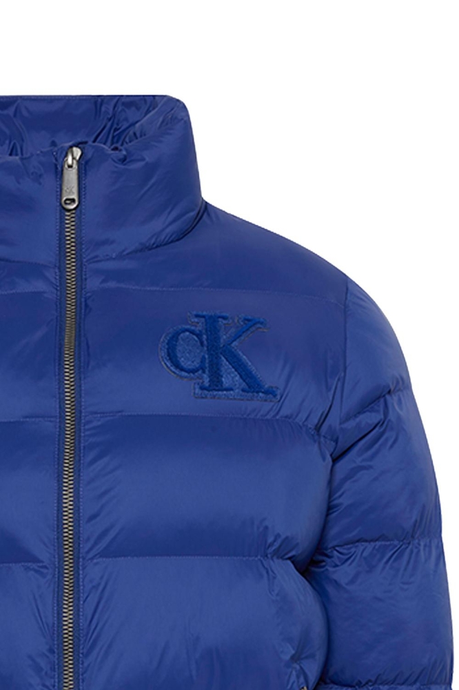 Calvin Klein blauwe heren jas | Close up