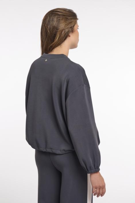 Rino & Pelle blauwe dames vest | Model achteraanzicht