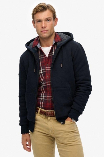 Superdry Vest BORG LINED ZIPHOOD M2014502A 98T ECLIPSE NAVY