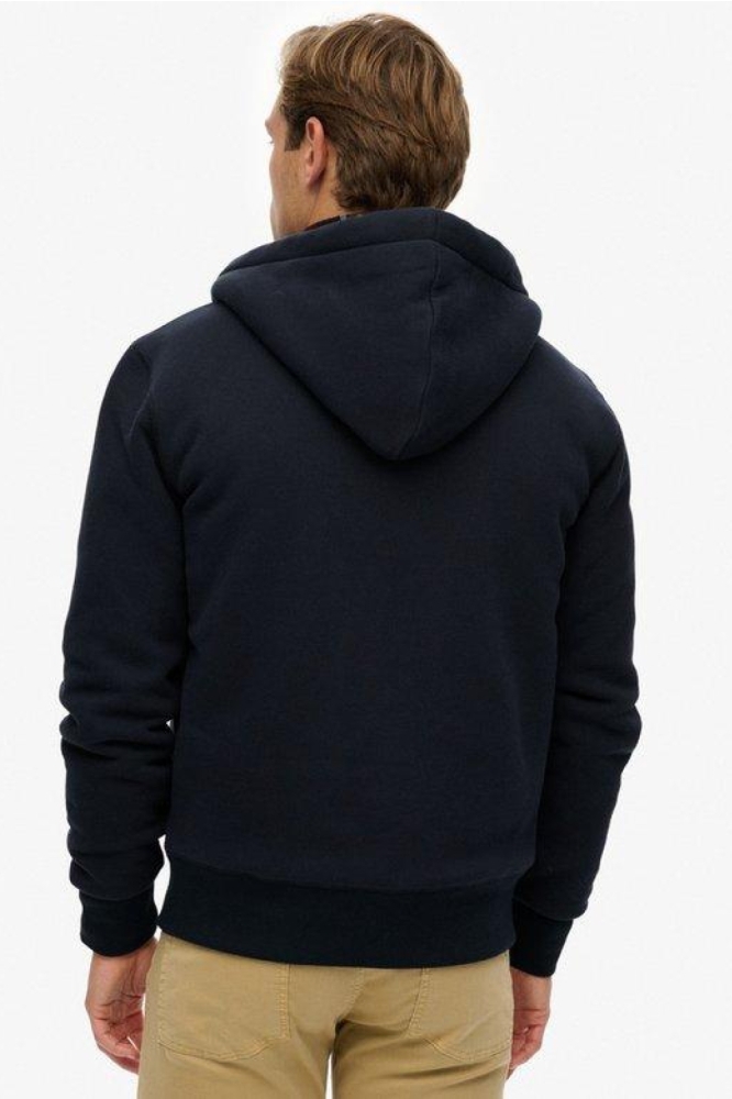 Superdry blauwe heren vest | Model achteraanzicht