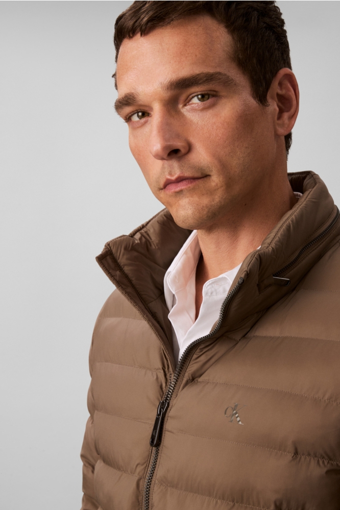 Calvin Klein bruine heren jas | Close up