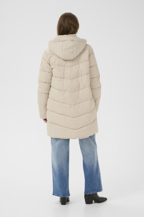 Kaffe beige dames jas | Model achteraanzicht