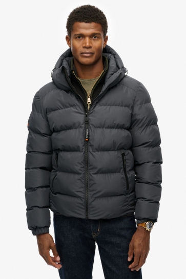 Superdry Jas HOODED SPORTS PUFFER JACKET M5011905A EBONY/EBONY