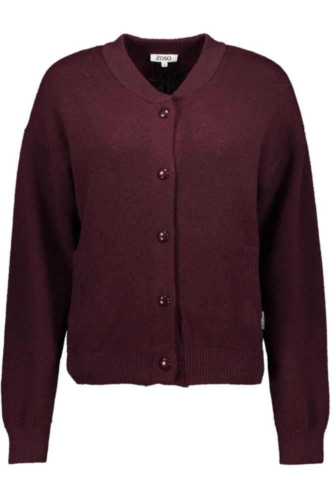 Zoso bordeaux dames vest | Vooraanzicht