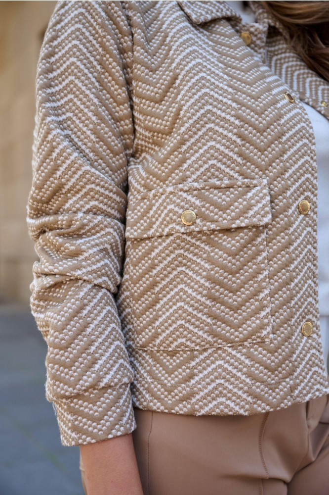Zoso camel dames blazer | Close up