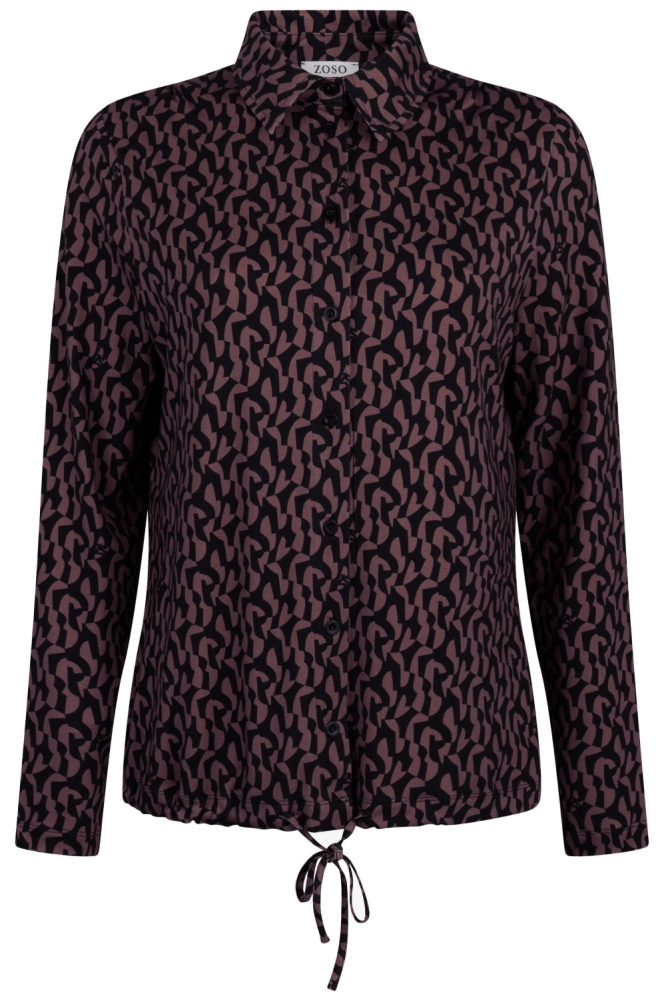 Zoso bordeaux dames blouse | Vooraanzicht