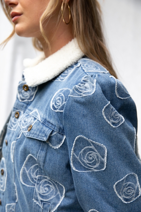 I-coni-K blauwe dames jas | Close up