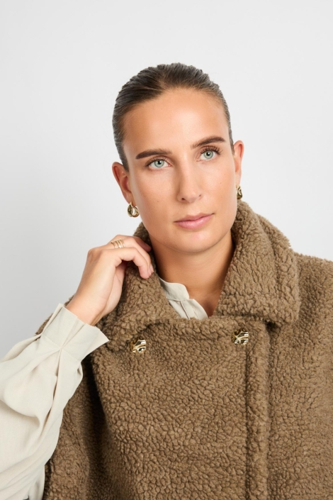 C&S The Label camel dames jas | Close up