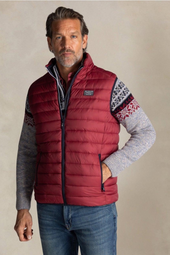 NZA rode heren jas | Model vooraanzicht