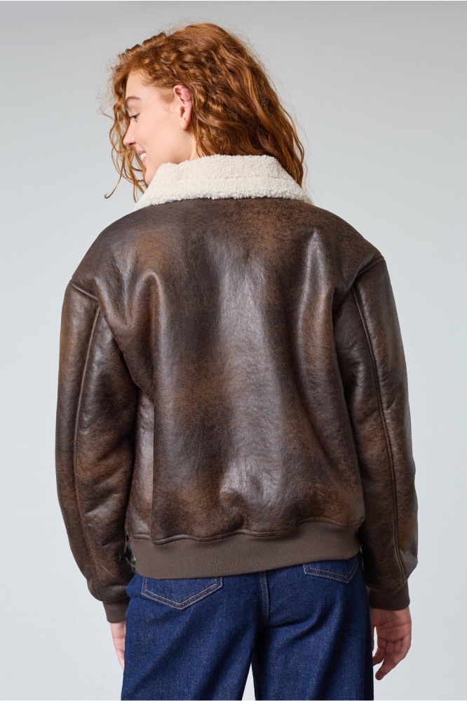 SisterS point bruine dames jas | Model achteraanzicht