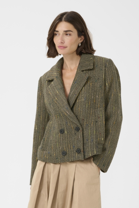 Culture zwarte dames blazer | Model vooraanzicht