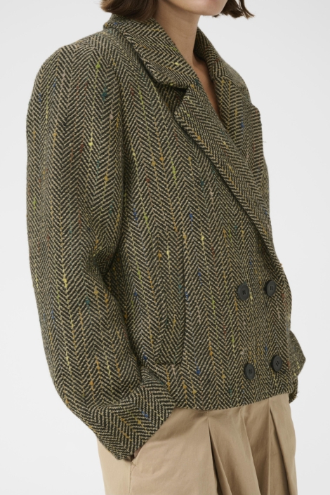 Culture zwarte dames blazer | Model zijaanzicht