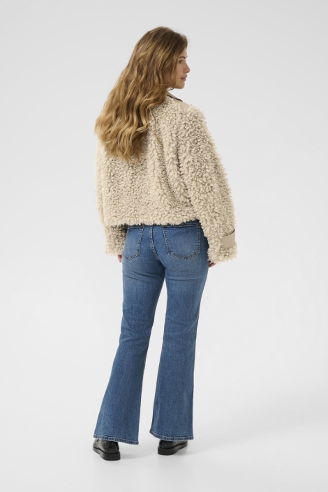 Culture taupe dames jas | Model achteraanzicht