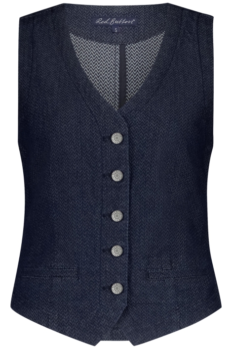 Red Button blauwe dames gilet | Vooraanzicht