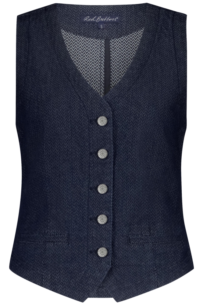 Red Button blauwe dames gilet | Vooraanzicht