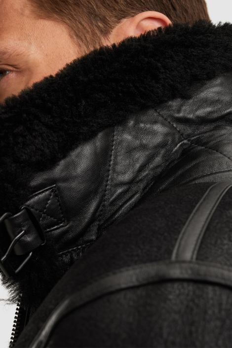 PME legend zwarte heren leren jas | Unique Selling Point