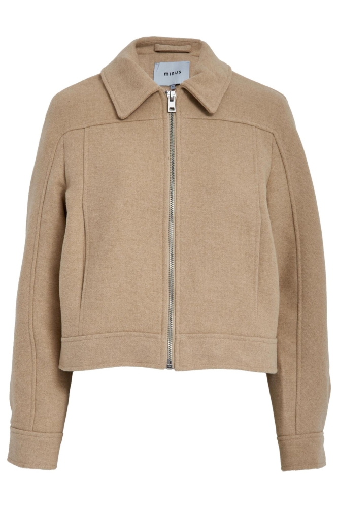 Minus beige dames jas | Vooraanzicht