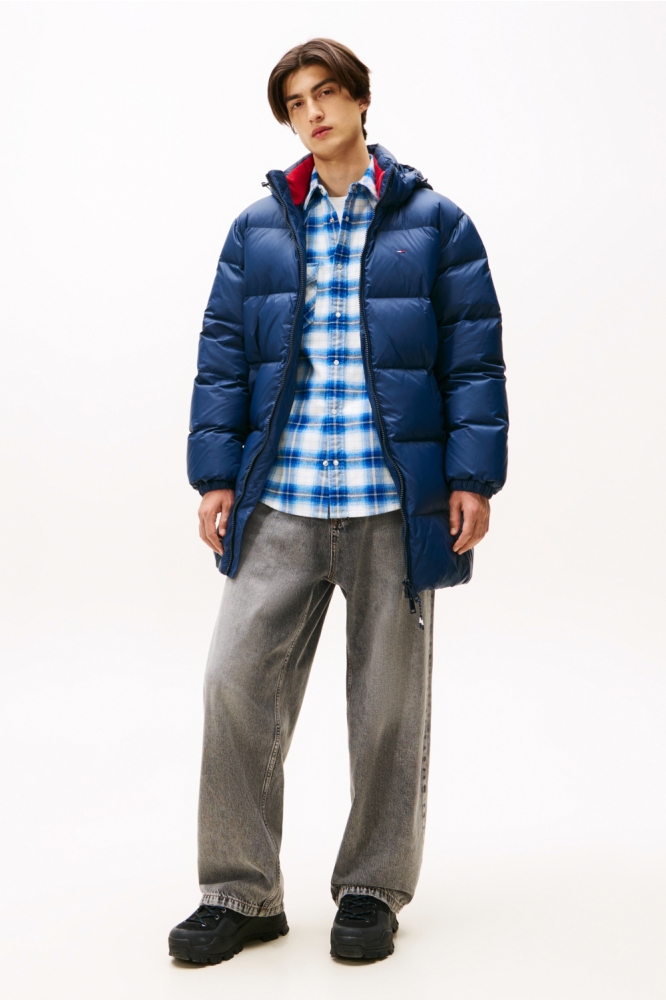 Tommy Jeans blauwe heren jas | Model